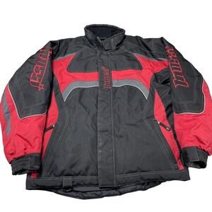 Mossi Assault Jacket Mens Medium Black Red Nylon Insulated Snowmobile Ski Racing